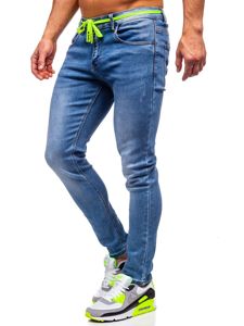 Μπλε μαρέν ανδρικό τζιν παντελόνι skinny fit Bolf KX555