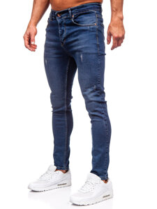 Μπλε μαρέν ανδρικό τζιν παντελόνι slim fit Bolf 6257