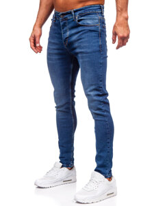 Μπλε μαρέν ανδρικό τζιν παντελόνι slim fit Bolf 6262