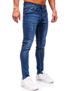 Μπλε μαρέν ανδρικό τζιν παντελόνι slim fit Bolf 6264