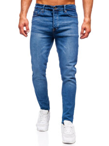 Μπλε μαρέν ανδρικό τζιν παντελόνι slim fit Bolf 6430