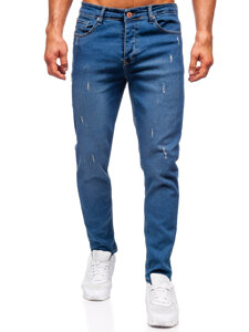 Μπλε μαρέν ανδρικό τζιν παντελόνι slim fit Bolf 6452