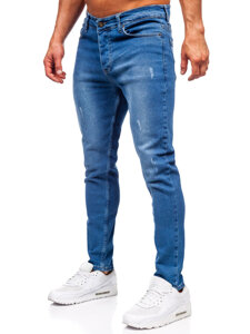 Μπλε μαρέν ανδρικό τζιν παντελόνι slim fit Bolf 6458