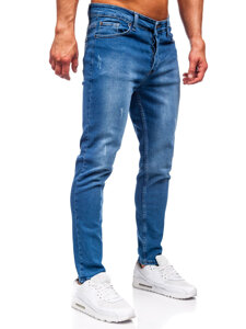 Μπλε μαρέν ανδρικό τζιν παντελόνι slim fit Bolf 6458