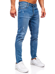 Μπλε μαρέν ανδρικό τζιν παντελόνι slim fit Bolf 6485