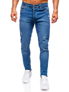 Μπλε μαρέν ανδρικό τζιν παντελόνι slim fit Bolf 6486