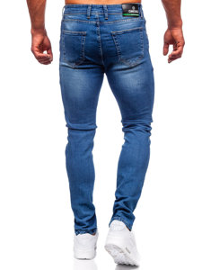 Μπλε μαρέν ανδρικό τζιν παντελόνι slim fit Bolf 6528