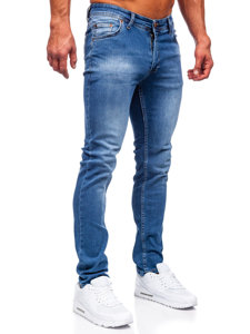 Μπλε μαρέν ανδρικό τζιν παντελόνι slim fit Bolf 6767