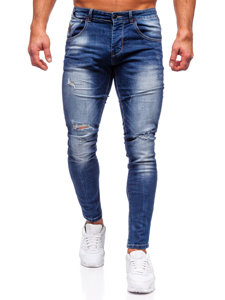 Μπλε μαρέν ανδρικό τζιν παντελόνι  slim fit Bolf MP0024B