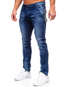 Μπλε μαρέν ανδρικό τζιν παντελόνι slim fit Bolf MP0091BS