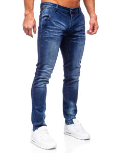 Μπλε μαρέν ανδρικό τζιν παντελόνι slim fit Bolf MP0091BS