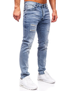 Μπλε μαρέν ανδρικό τζιν παντελόνι slim fit Bolf MP0236BC