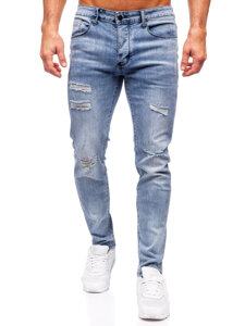 Μπλε μαρέν ανδρικό τζιν παντελόνι slim fit Bolf MP0236BC