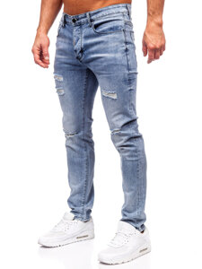 Μπλε μαρέν ανδρικό τζιν παντελόνι slim fit Bolf MP0236BC