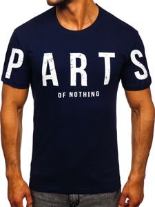 Μπλε T-shirt ανδρικό με στάμπα Bolf 1180