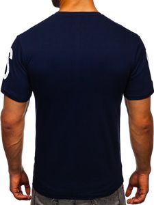 Μπλε T-shirt ανδρικό με στάμπα Bolf 1180