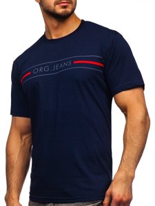 Μπλε T-shirt ανδρικό με στάμπα Bolf 14802