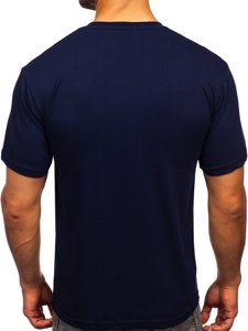 Μπλε T-shirt ανδρικό με στάμπα Bolf 14802