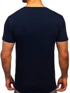 Ναυτικο μπλε T-shirt ανδρικο με σταμπα Bolf Y70002