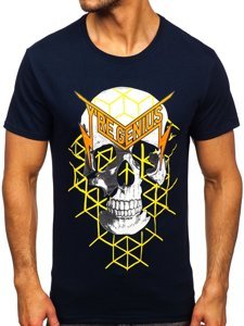 Ναυτικο μπλε T-shirt ανδρικο με σταμπα Bolf Y70002