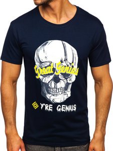 Ναυτικο μπλε T-shirt ανδρικο με σταμπα Bolf Y70012