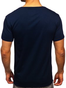 Ναυτικο μπλε T-shirt ανδρικο με σταμπα Bolf Y70012