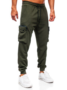 Πράσινα παντελόνια ανδρικά cargo joggers φόρμας Bolf K17