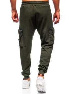 Πράσινα παντελόνια ανδρικά cargo joggers φόρμας Bolf K17