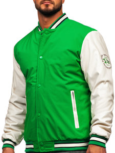 Πράσινο ανδρικό μεταβατικό μπουφάν baseball bomber Bolf 84M3021