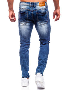 Σκούρα μπλε τζιν παντελόνια ανδρικά slim fit Bolf E7860