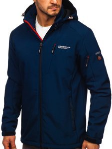 Σκούρο μπλε ανδρικό μπουφάν softshell Bolf BK122