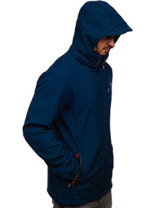 Σκούρο μπλε ανδρικό μπουφάν softshell Bolf BK122