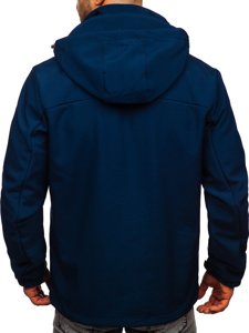 Σκούρο μπλε ανδρικό μπουφάν softshell Bolf BK122