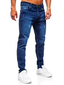 Σκούρο μπλε ανδρικό τζιν παντελόνι slim fit Bolf 6516