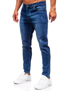 Σκούρο μπλε ανδρικό τζιν παντελόνι slim fit Bolf 6558