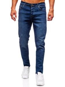 Σκούρο μπλε ανδρικό τζιν παντελόνι slim fit Bolf 6561