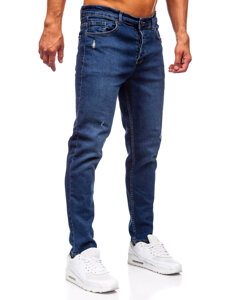 Σκούρο μπλε ανδρικό τζιν παντελόνι slim fit Bolf 6561