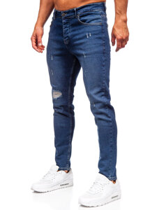 Σκούρο μπλε ανδρικό τζιν παντελόνι slim fit Bolf 6566-1