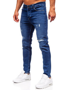 Σκούρο μπλε ανδρικό τζιν παντελόνι slim fit Bolf 6566-2