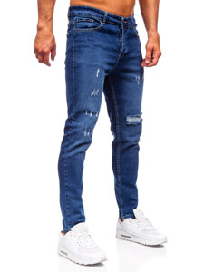 Σκούρο μπλε ανδρικό τζιν παντελόνι slim fit Bolf 6566-2