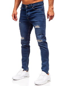 Σκούρο μπλε ανδρικό τζιν παντελόνι slim fit Bolf 6569