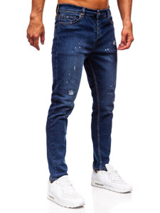 Σκούρο μπλε ανδρικό τζιν παντελόνι slim fit Bolf 6571