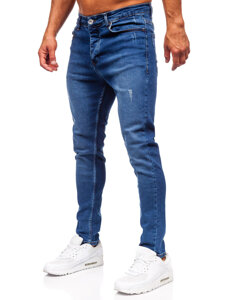 Σκούρο μπλε ανδρικό τζιν παντελόνι slim fit Bolf 6585