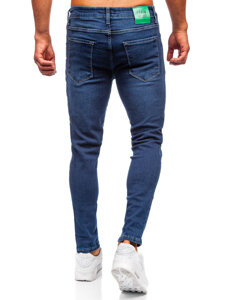 Σκούρο μπλε ανδρικό τζιν παντελόνι slim fit Bolf 6596