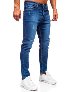 Σκούρο μπλε ανδρικό τζιν παντελόνι slim fit Bolf 6758