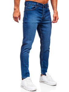 Σκούρο μπλε ανδρικό τζιν παντελόνι slim fit Bolf 6811