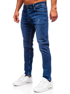 Σκούρο μπλε ανδρικό τζιν παντελόνι slim fit Bolf 6835