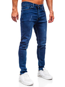 Σκούρο μπλε ανδρικό τζιν slim fit Bolf 6735