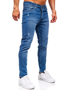 Σκούρο μπλε παντελόνια τζιν ανδρικά slim fit Bolf 6486