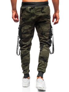 Χακί ανδρικό ζεσταμένο παντελόνι jogger cargo Bolf HSS112